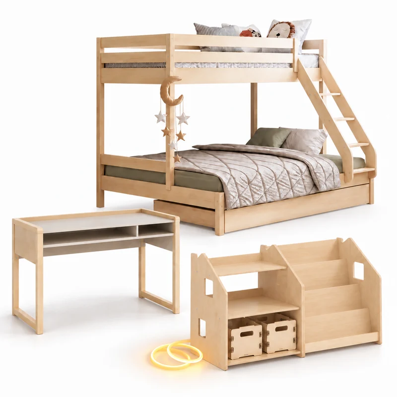 Lit superposé FAMI-MAX avec composition au choix, Ensemble BusyKids