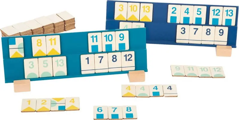 Rummy Nombres à poser, jeu de chiffres en bois