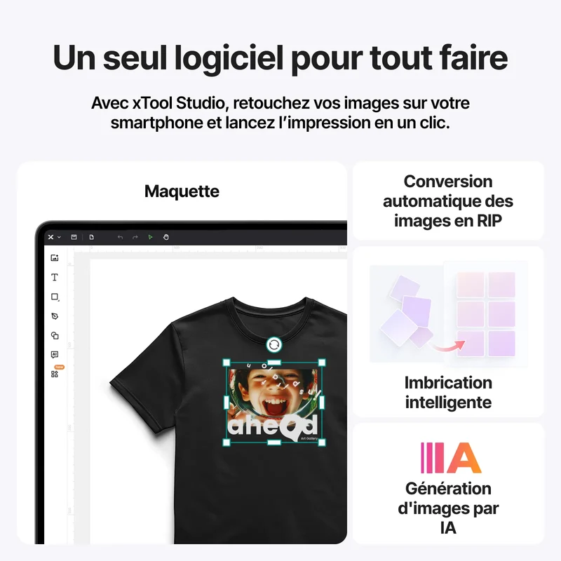 xTool Apparel Printer Plus- Imprimante Textile DTF en un clic