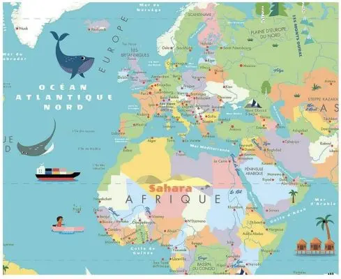 Carte du Monde magnétique Ingela P.A, carte magnetique en bois