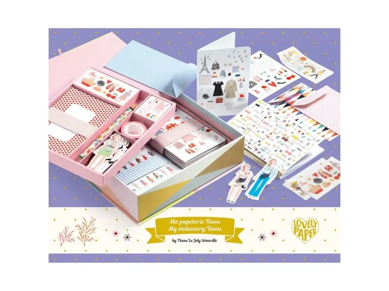 Grand coffret de papeterie Djeco Tinou de Lovely