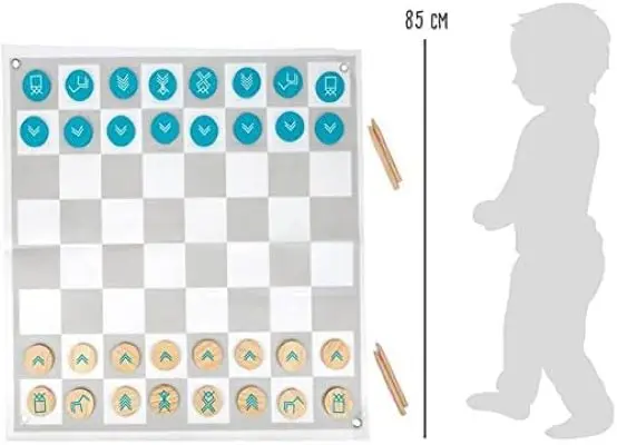 Dames et échecs XXL, ensemble de jeux en bois