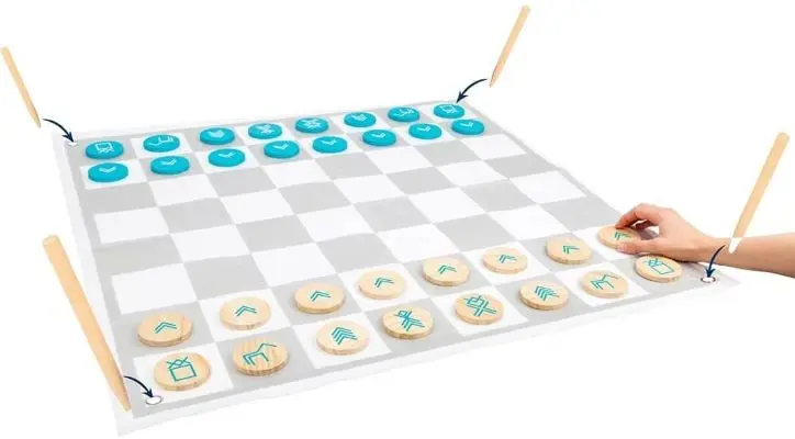 Dames et échecs XXL, ensemble de jeux en bois