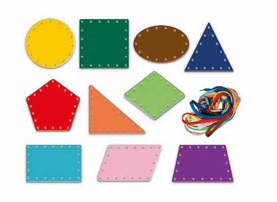 MONTESSORI - Des formes et des lacets, jeu de dextérité géométrique