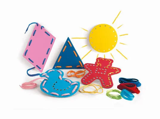 MONTESSORI - Des formes et des lacets, jeu de dextérité géométrique