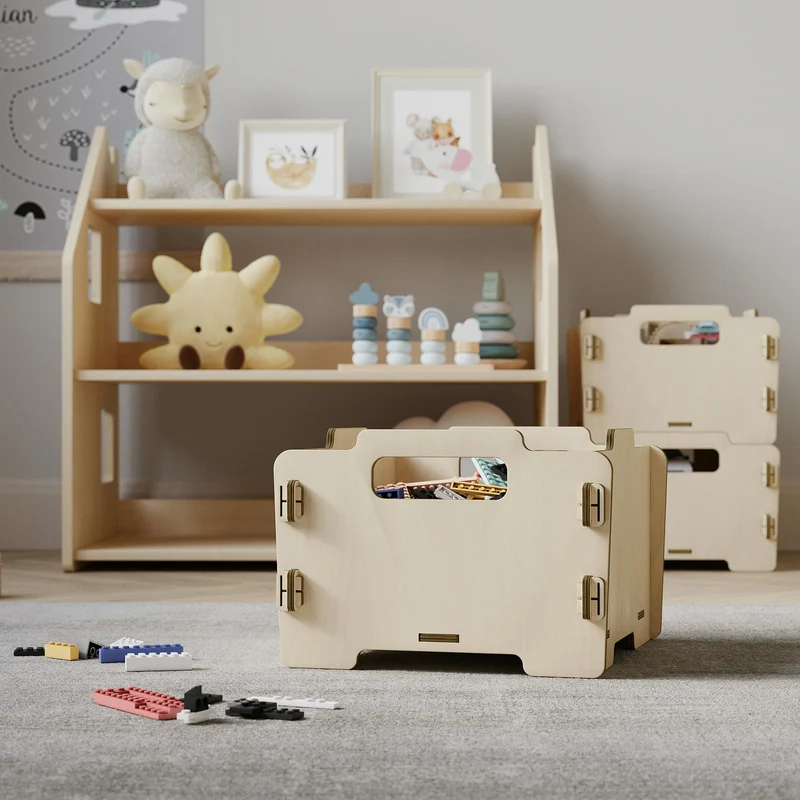 Lit tracteur FARMI avec étagère et boîtes, Ensemble BusyKids