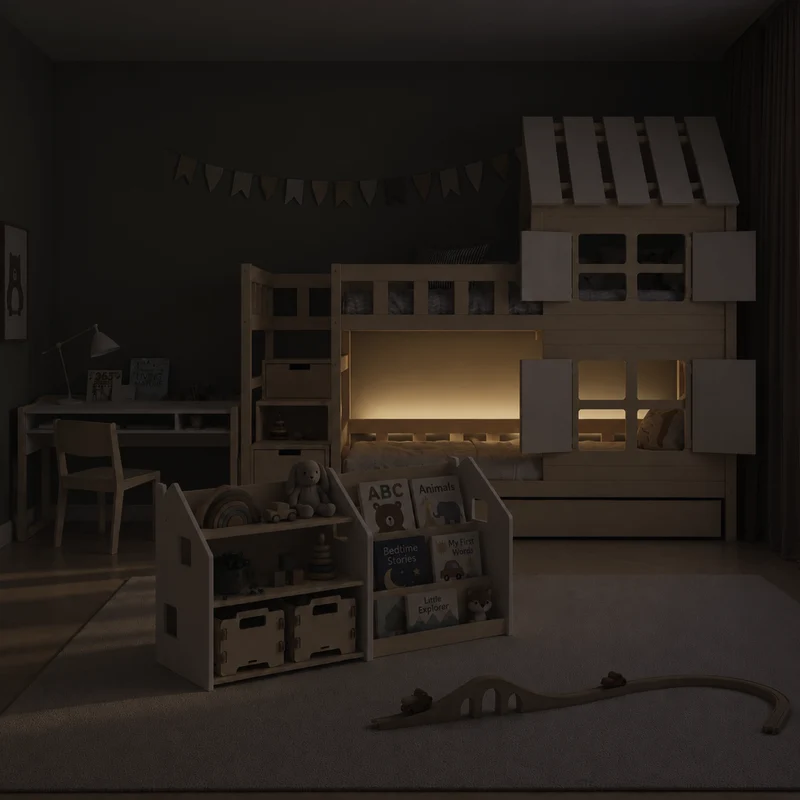 Lit superposé DREAM-HOUSE avec composition au choix, Ensemble BusyKids