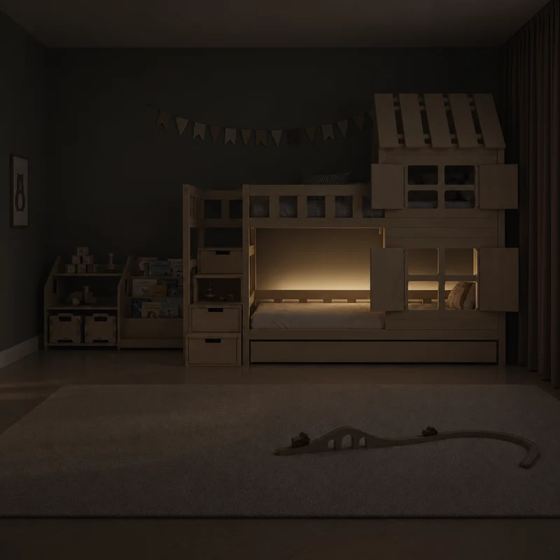 Lit superposé DREAM-HOUSE avec composition au choix, Ensemble BusyKids
