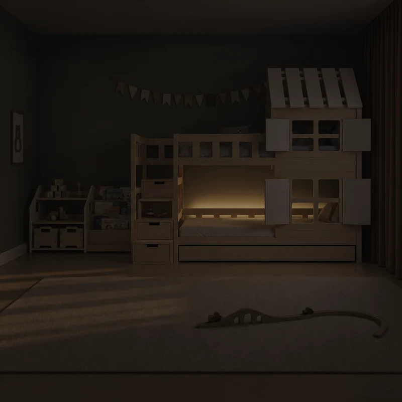 Lit superposé DREAM-HOUSE avec composition au choix, Ensemble BusyKids
