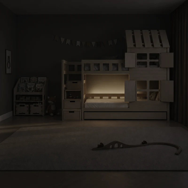 Lit superposé DREAM-HOUSE avec composition au choix, Ensemble BusyKids