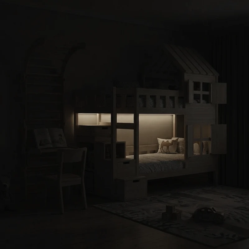 Lit superposé DREAM-HOUSE avec composition au choix, Ensemble BusyKids