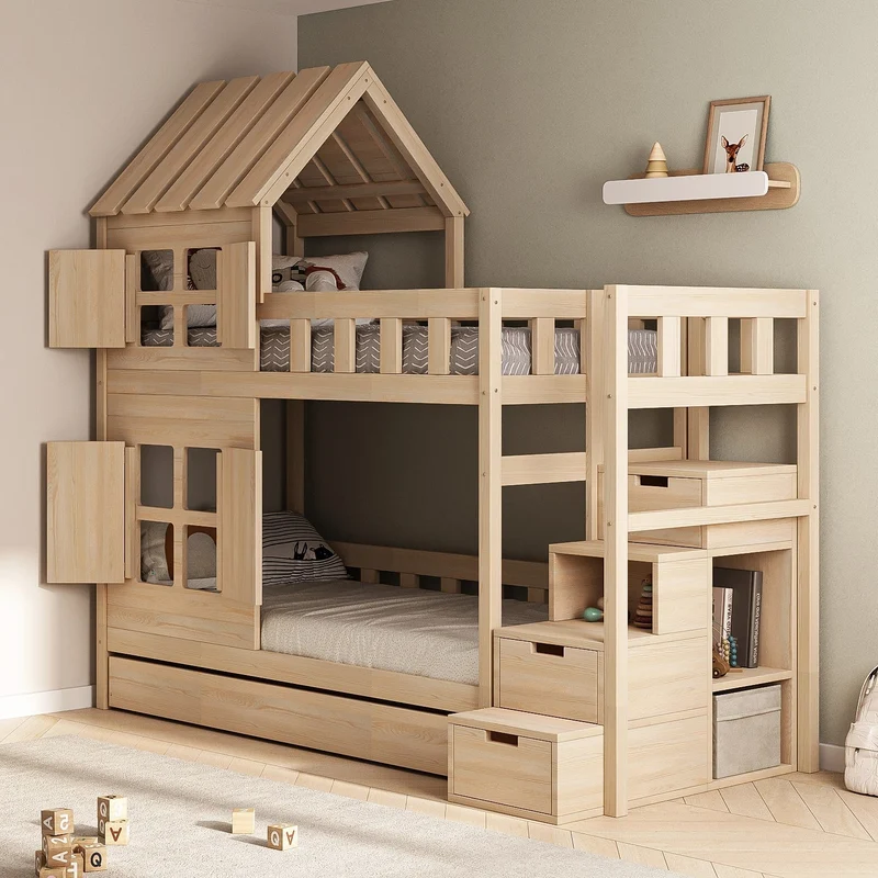 Lit superposé DREAM-HOUSE avec composition au choix, Ensemble BusyKids