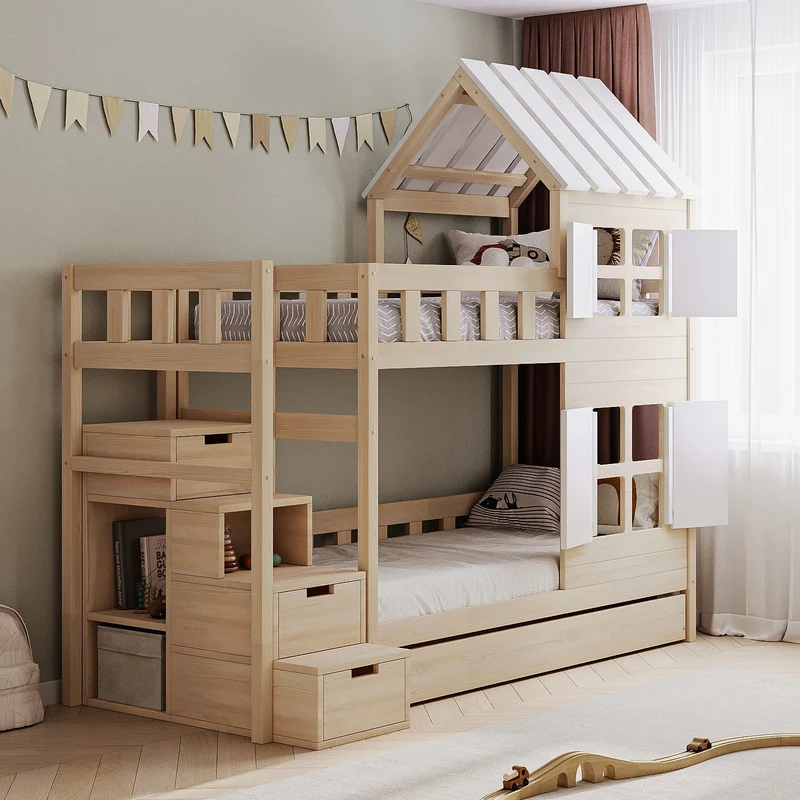 Lit superposé DREAM-HOUSE avec composition au choix, Ensemble BusyKids