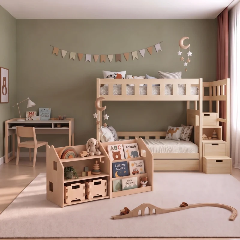 Lit superposé TOTO-TWIN MAX avec composition au choix, Ensemble BusyKids