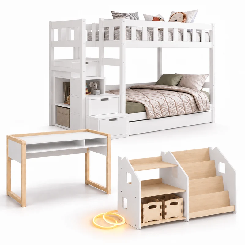 Lit superposé TOTO-TWIN MAX avec composition au choix, Ensemble BusyKids