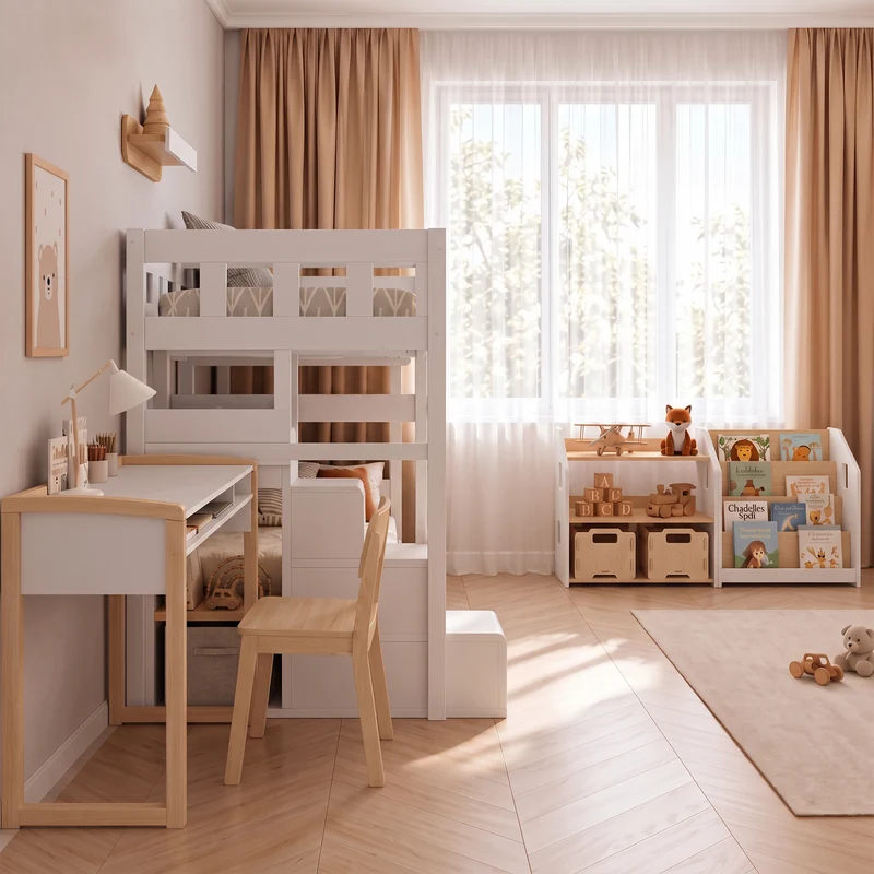 Lit superposé TOTO-TWIN MAX avec composition au choix, Ensemble BusyKids