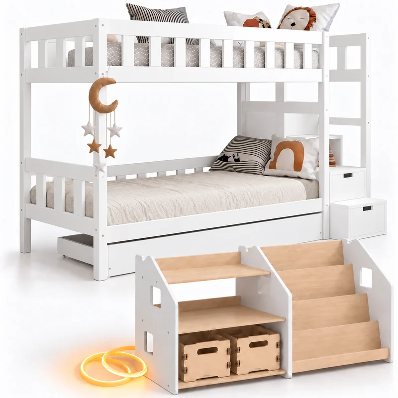 Lit superposé TOTO-TWIN MAX avec composition au choix, Ensemble BusyKids