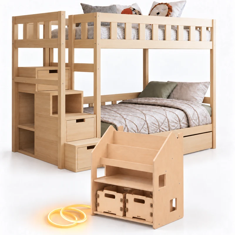 Lit superposé TOTO-TWIN MAX avec composition au choix, Ensemble BusyKids