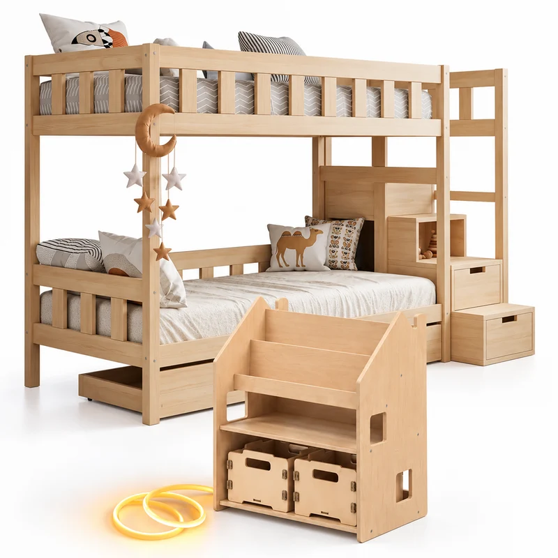 Lit superposé TOTO-TWIN MAX avec composition au choix, Ensemble BusyKids