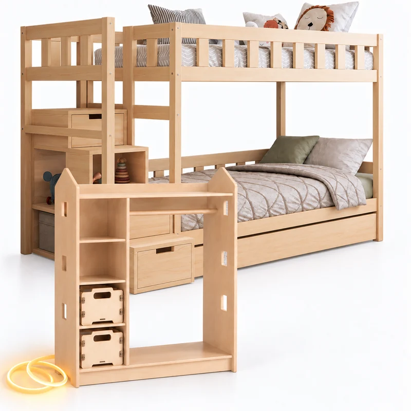 Lit superposé TOTO-TWIN MAX avec composition au choix, Ensemble BusyKids