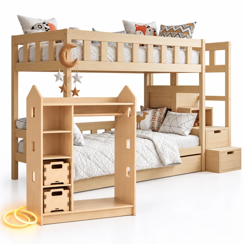 Lit superposé TOTO-TWIN MAX avec composition au choix, Ensemble BusyKids