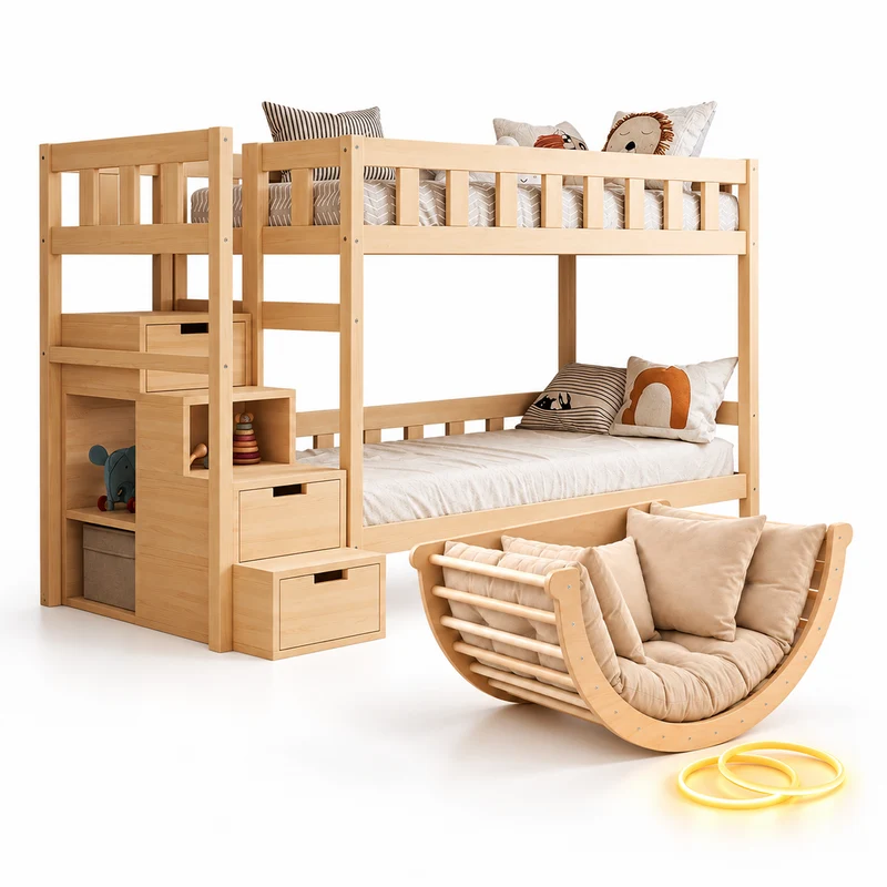 Lit superposé TOTO-TWIN MAX avec composition au choix, Ensemble BusyKids