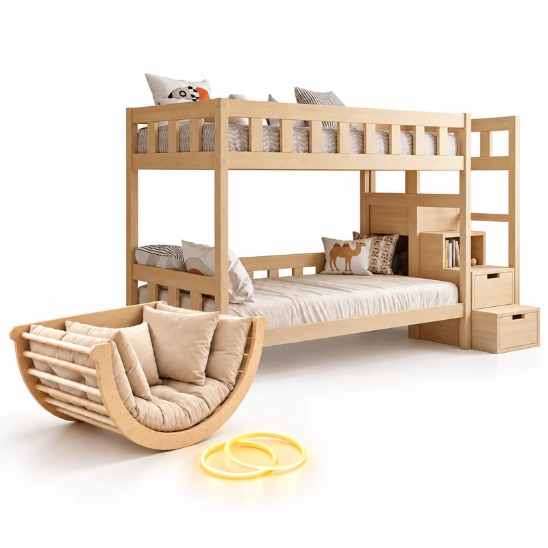 Lit superposé TOTO-TWIN MAX avec composition au choix, Ensemble BusyKids
