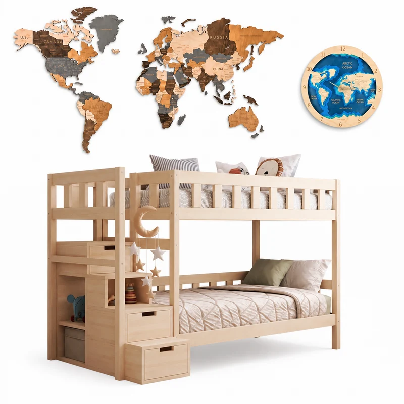 Lit superposé TOTO-TWIN MAX avec composition au choix, Ensemble BusyKids