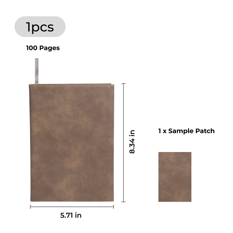 Carnet A5 en similicuir PU gravable au laser (100 pages)