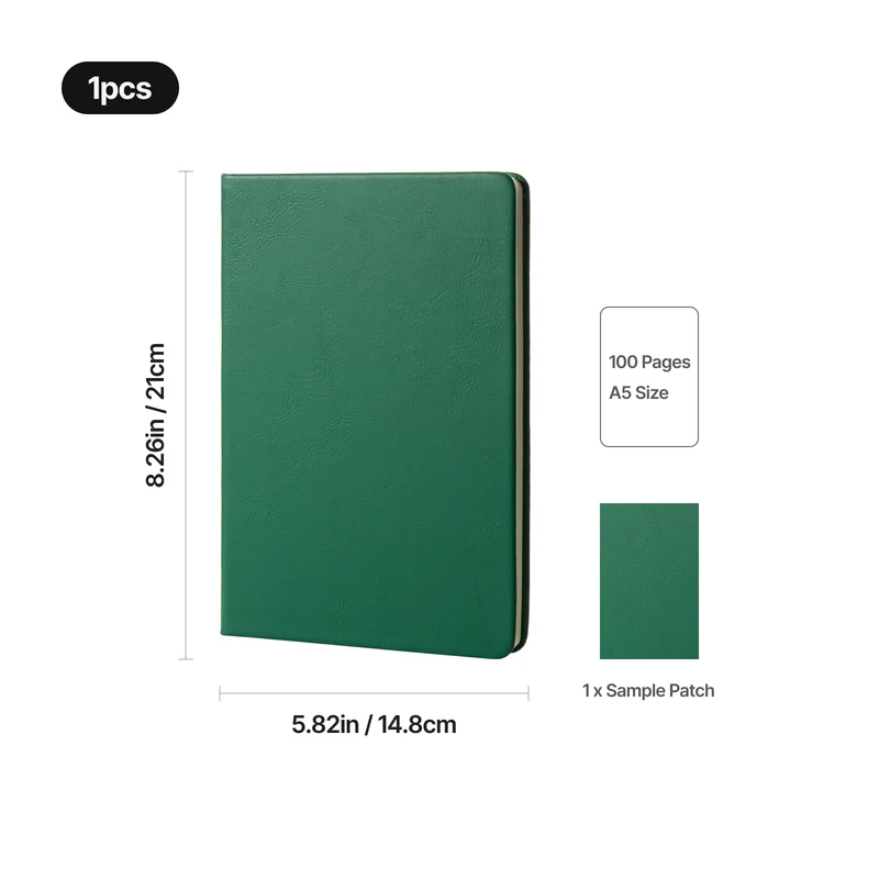 Carnet A5 en similicuir PU gravable au laser (100 pages)