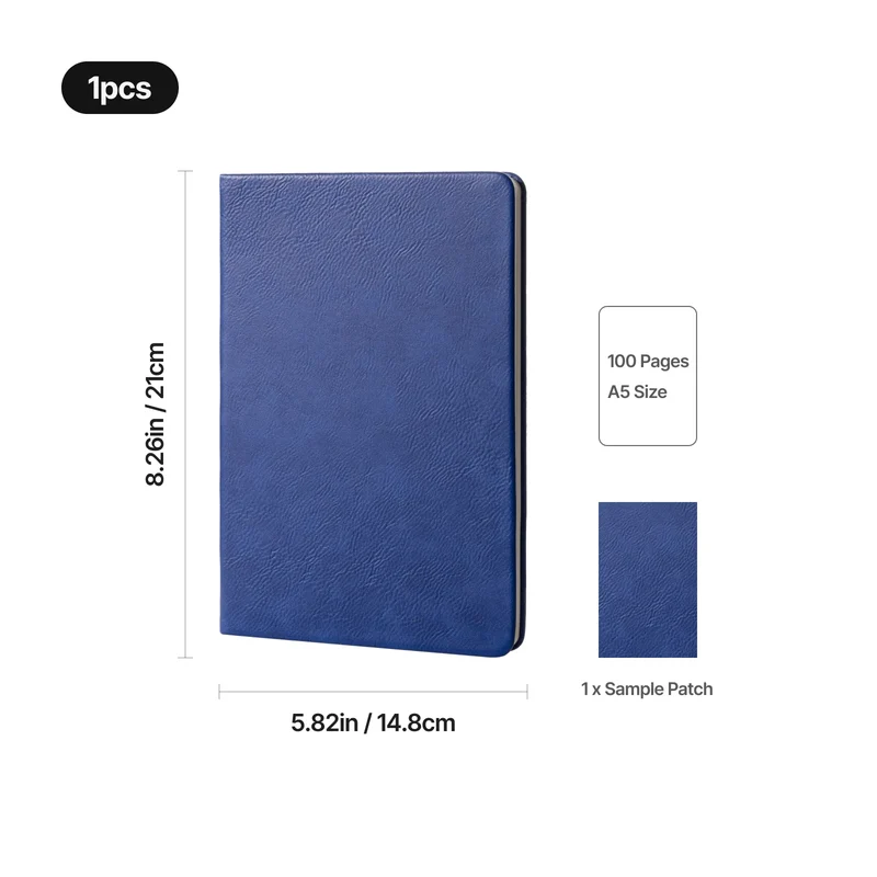 Carnet A5 en similicuir PU gravable au laser (100 pages)