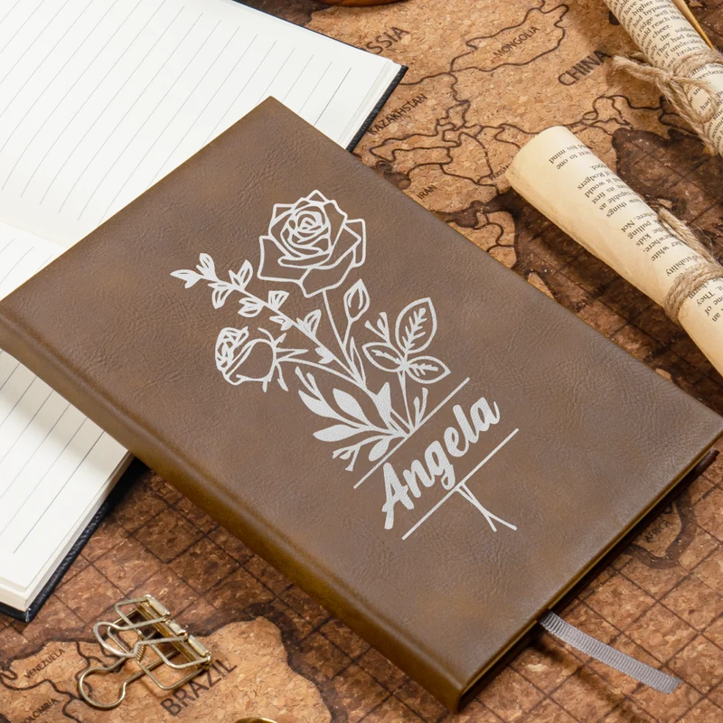Carnet A5 en similicuir PU gravable au laser (100 pages)