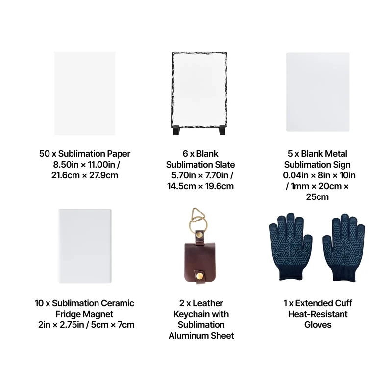 Kit de supports vierges pour sublimation WonderPress (76 pcs)