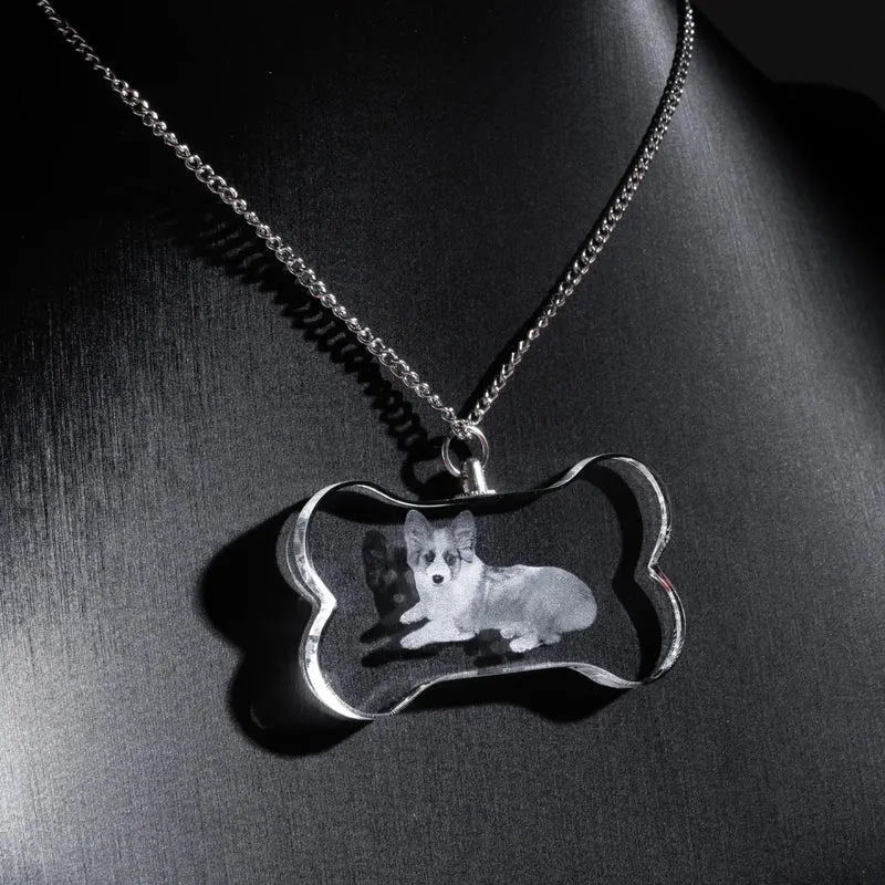 Collier Pendentif en Forme d'Os en Cristal K5 (2 pcs)