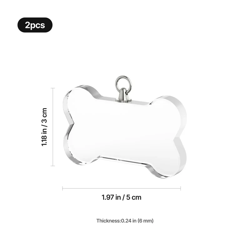 Collier Pendentif en Forme d'Os en Cristal K5 (2 pcs)