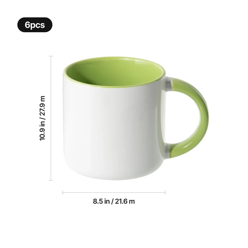 Mugs Bicolores pour Sublimation (6 pcs)