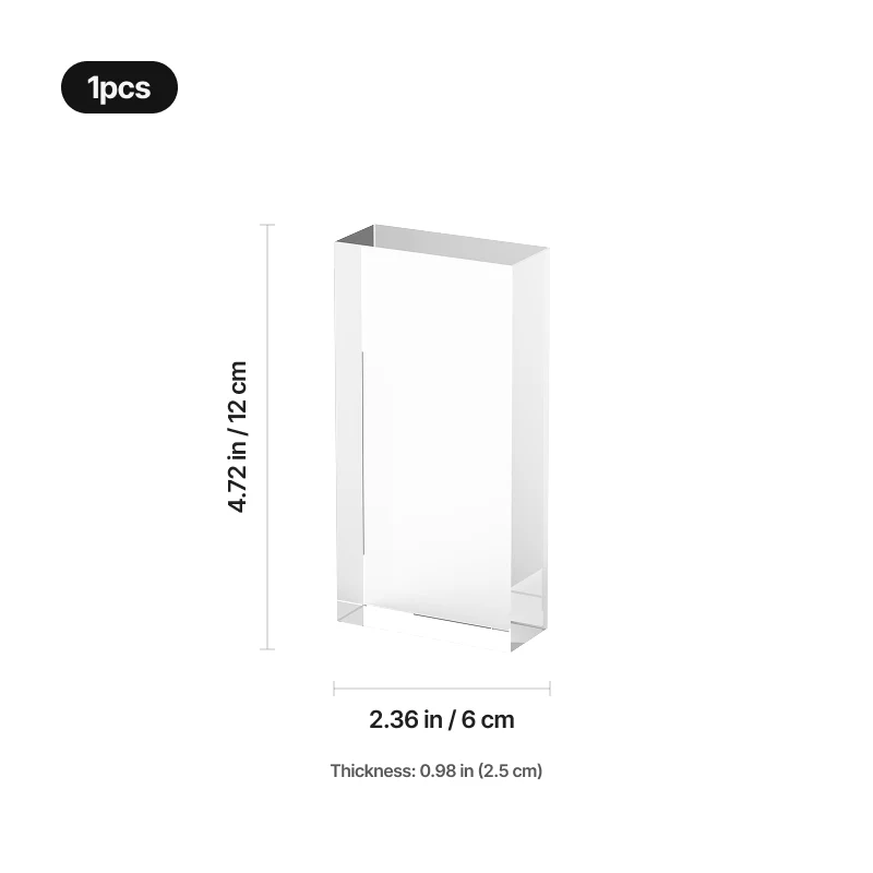 Cristal K9 Rectangulaire Mince aux Bords Arrondis (1 pc)