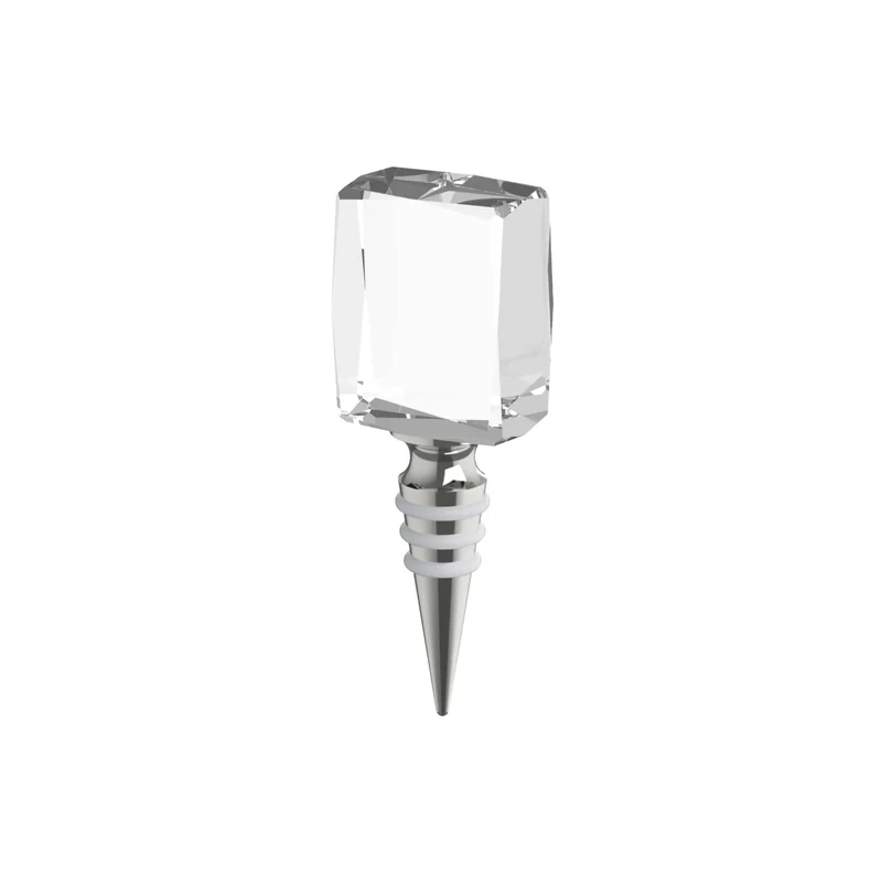 Bouchon à Vin en Acier Inoxydable et Cristal K9 Rectangulaire (2 pcs)