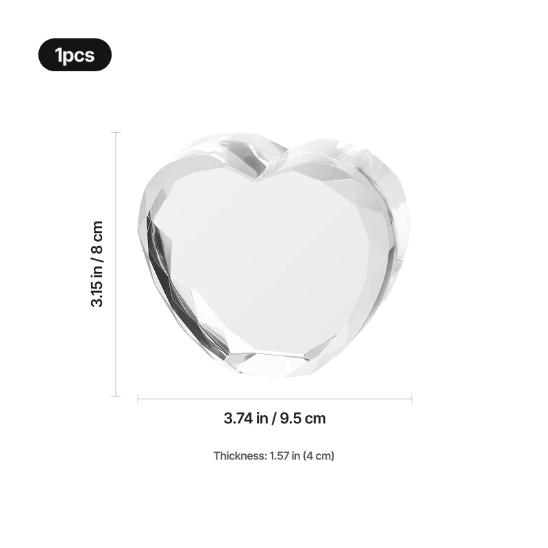 Cristal K9 Cœur Facetté Biseauté (1 pc)