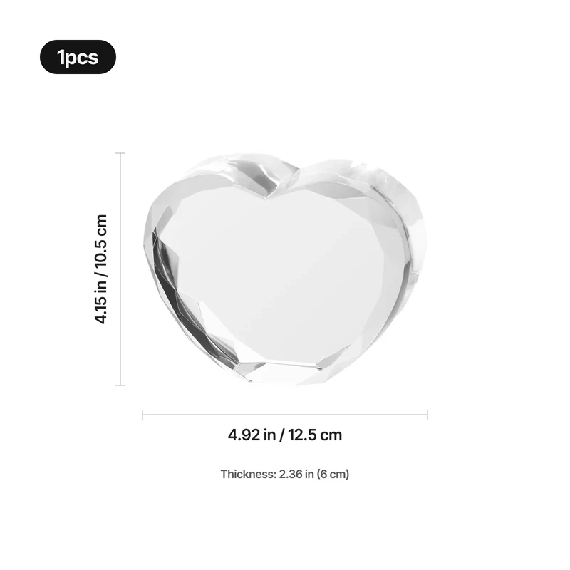 Cristal K9 Cœur Facetté Biseauté (1 pc)