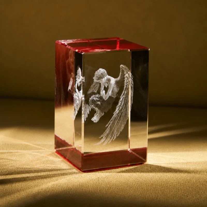 Cristal K9 Rectangulaire avec Socle Coloré (1 pc)