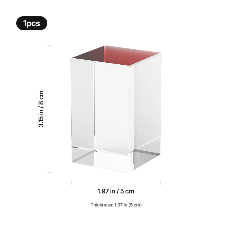 Cristal K9 Rectangulaire avec Socle Coloré (1 pc)