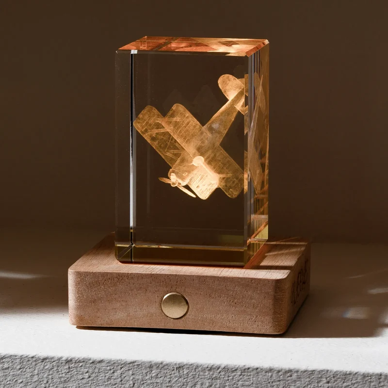 Cristal K9 Rectangulaire avec Socle Coloré (1 pc)