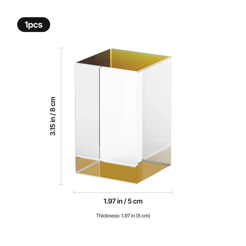 Cristal K9 Rectangulaire avec Socle Coloré (1 pc)