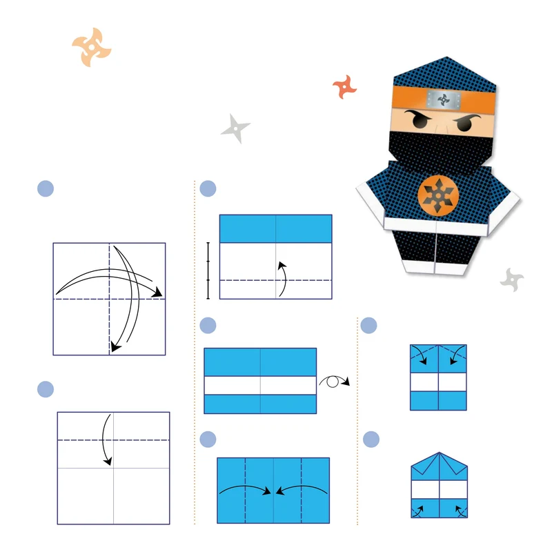 Atelier Origami – Ninjas | 30 Feuilles, Modèles Manga & Stickers
