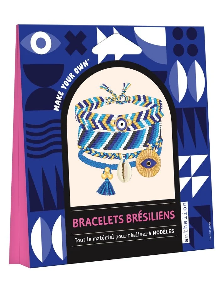 Bracelets Brésiliens – Kit Créatif pour Réaliser 4 Bracelets Tressés & Noués
