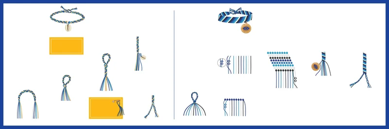 Bracelets Brésiliens – Kit Créatif pour Réaliser 4 Bracelets Tressés & Noués