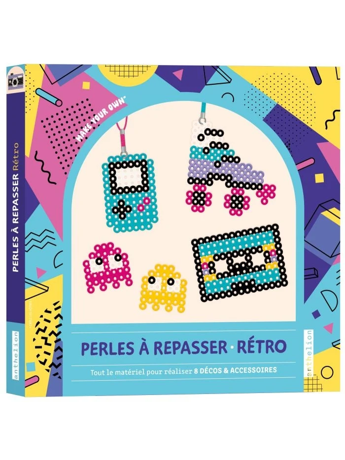 Perles à Repasser – Rétro 90's | Kit 750 Perles pour Créer 8 Accessoires