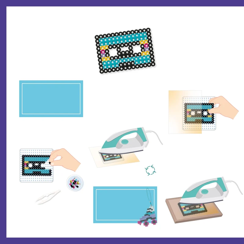 Perles à Repasser – Rétro 90's | Kit 750 Perles pour Créer 8 Accessoires