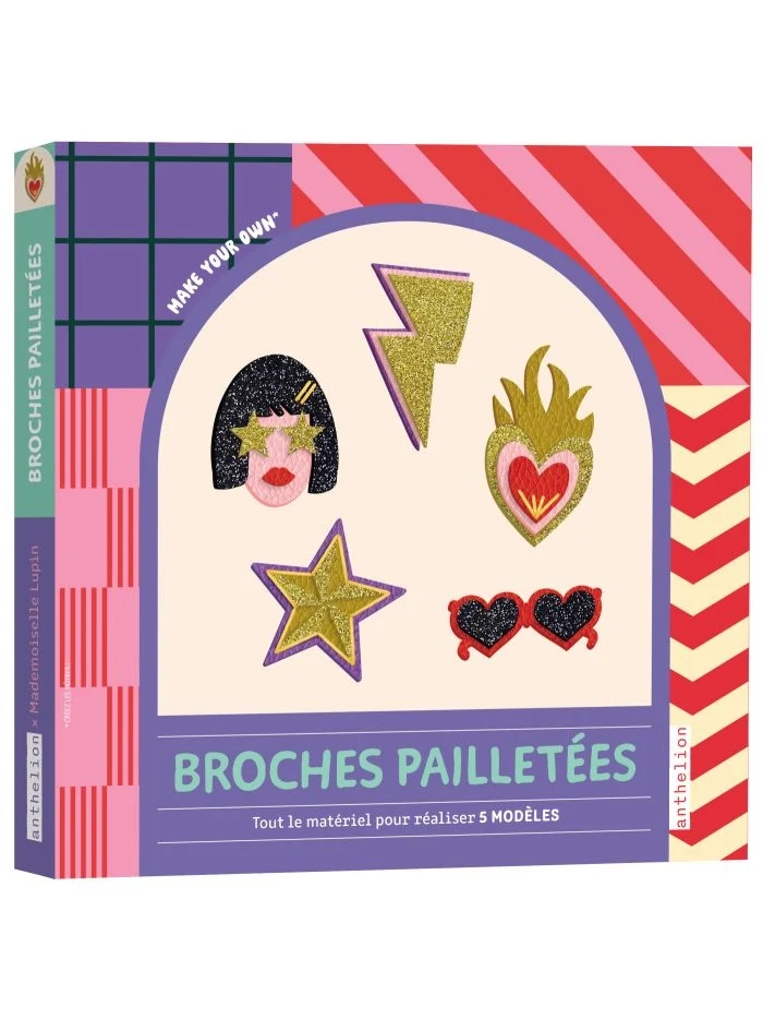 Broches Pailletées – Kit Créatif Broderie | 5 Broches Mademoiselle Lupin